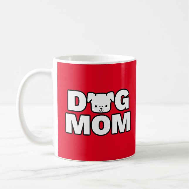 Taza De Café DOG MOM Mug (rojo) (Izquierda)