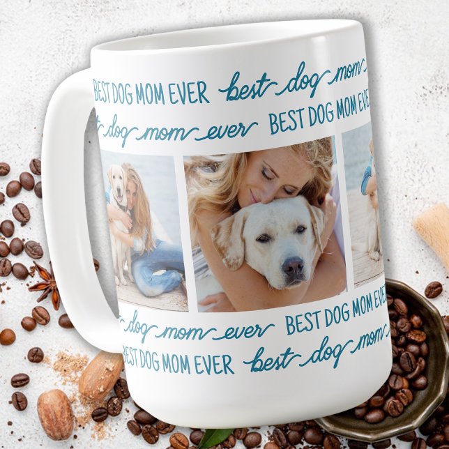 Taza De Café DOG MOM Personalizado 4 Fotos Mascotas (Subido por el creador)
