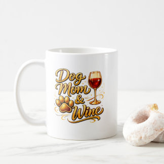 Taza De Café Dog Mom & Wine Mug – Funny Dog Lover Gift – Cute P