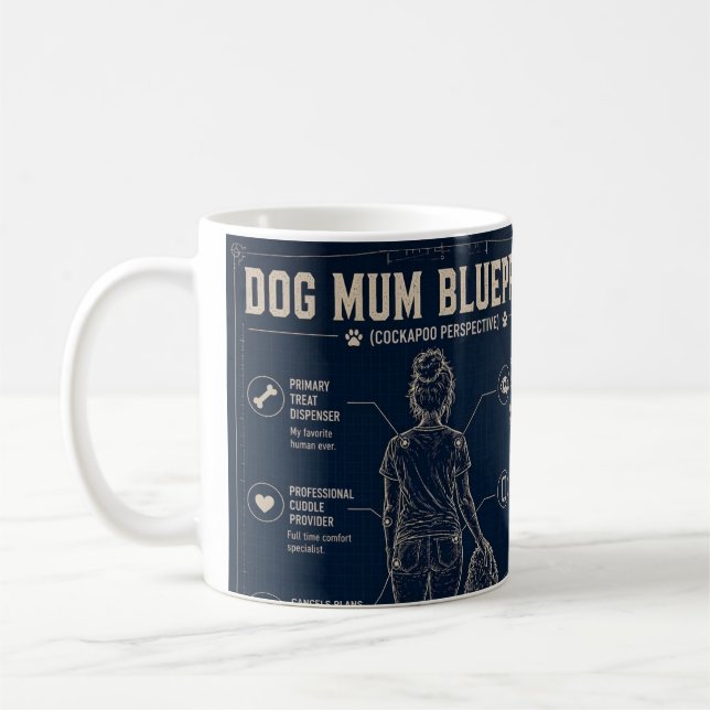 Taza De Café Dog Mum Cockapoo Blueprint  (Izquierda)