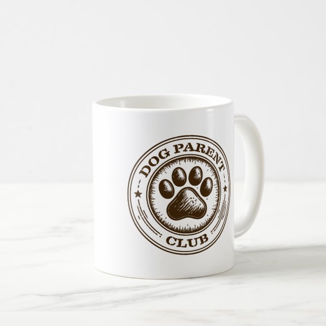 Taza De Café Dog Parent Club, Proudly Loyal & Loving (Anverso derecho)