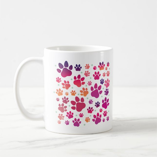 Taza De Café Dog Paw colorido (Izquierda)