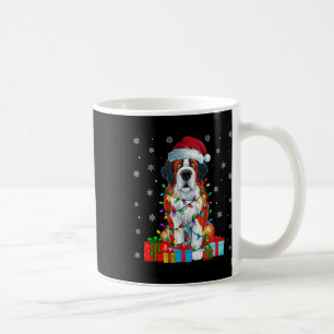 Taza De Café Dog Ugly Xmas Luces Santa Hat Saint Bernard Dog C
