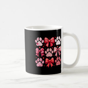 Taza De Café Dog Valentine Coquette Cute Perro Paw Print Heart