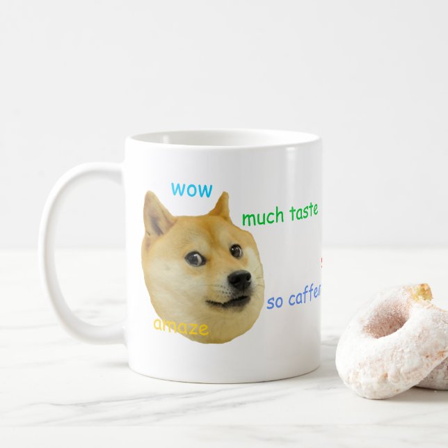 Taza De Café Doge Funny Meme (Con donut)