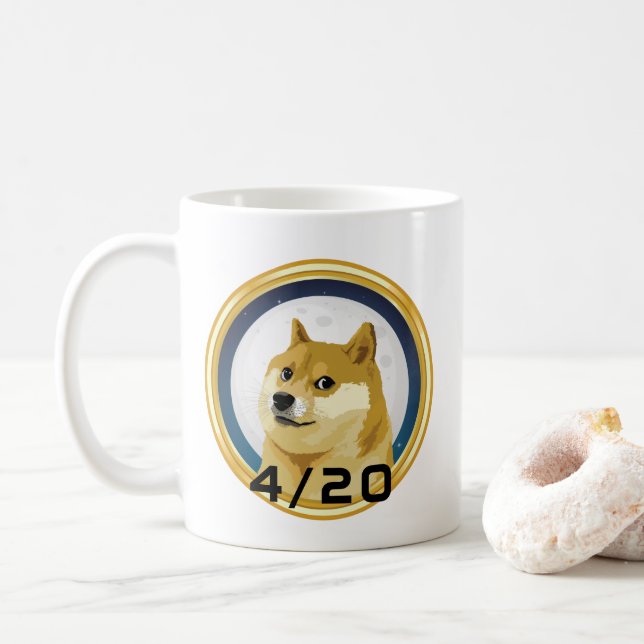 Taza De Café Dogecoin Doge Day 4/20 Crypto Funny del Mercado de (Con donut)