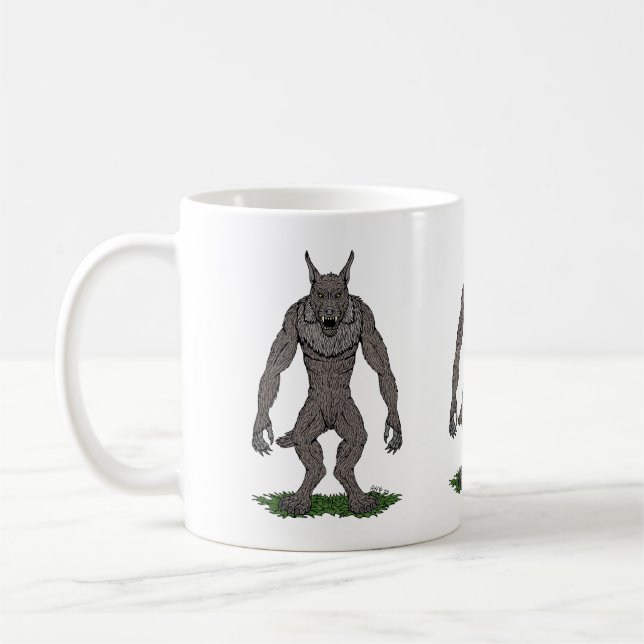 Taza De Café Dogman Cryptid o Werewolf (Izquierda)