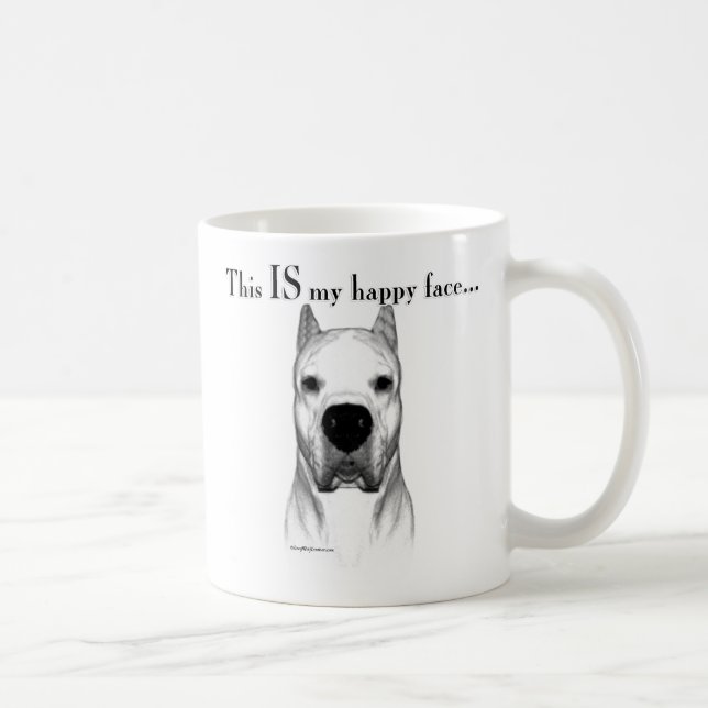 Taza De Café Dogo Argentino Happy Face (Derecha)