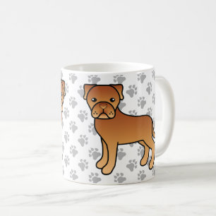Taza De Café Dogo de Burdeos perro de dibujos animados lindo
