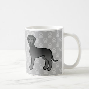 Taza De Café Dogs de dibujos animados negros de la raza Gran Da