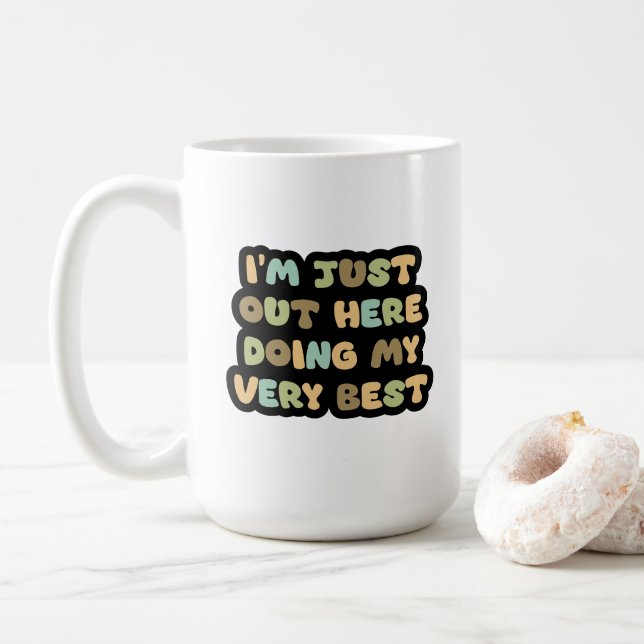 Taza De Café Doing My Best 😁 coffee mug 15 oz (Con donut)