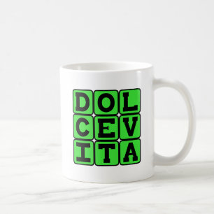 Taza De Café Dolce Vita, Frase Latina de Buena Vida