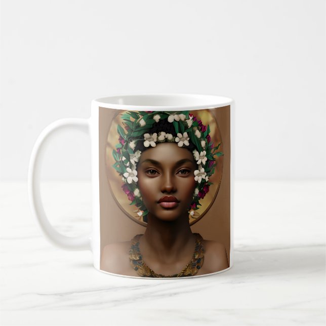 Taza De Café Dolor en el poder | Reina afroamericana (Izquierda)