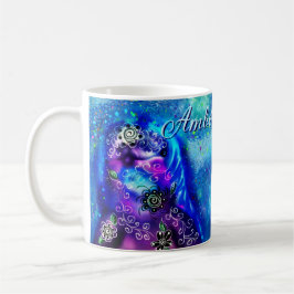 Taza De Café Dolphin azul azul azul Verde azulado costero Nauti