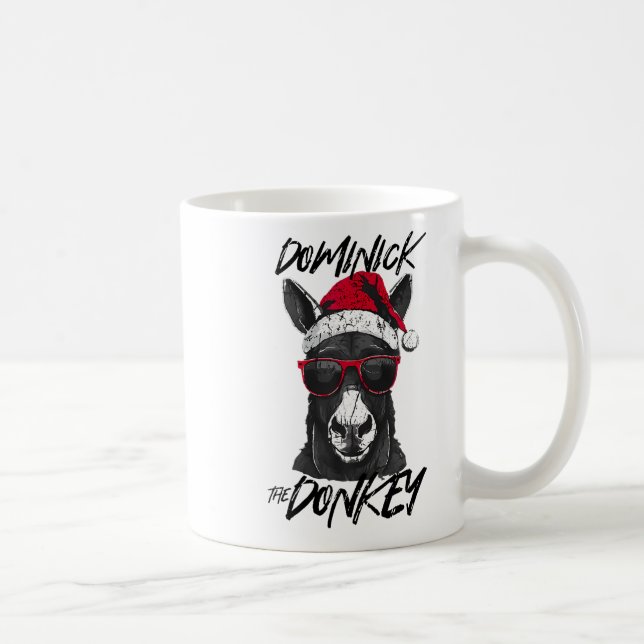 Taza De Café Dominick El burro Navidades graciosos Cristo itali (Derecha)