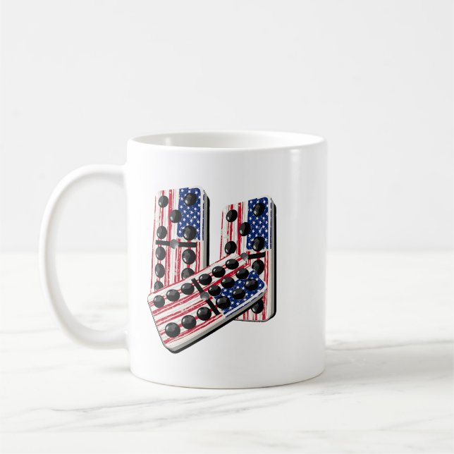 Taza De Café Dominoes Juego Juego Bandera Americana Regalo 1 (Izquierda)