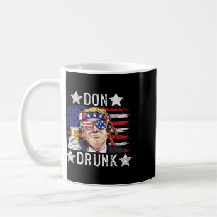 Taza De Café Don Borracho Patriótico Vintage 4 De Julio Bandera
