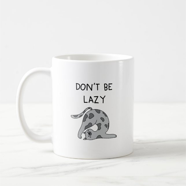 Taza De Café Don’t Be Lazy Yoga Cat (Izquierda)