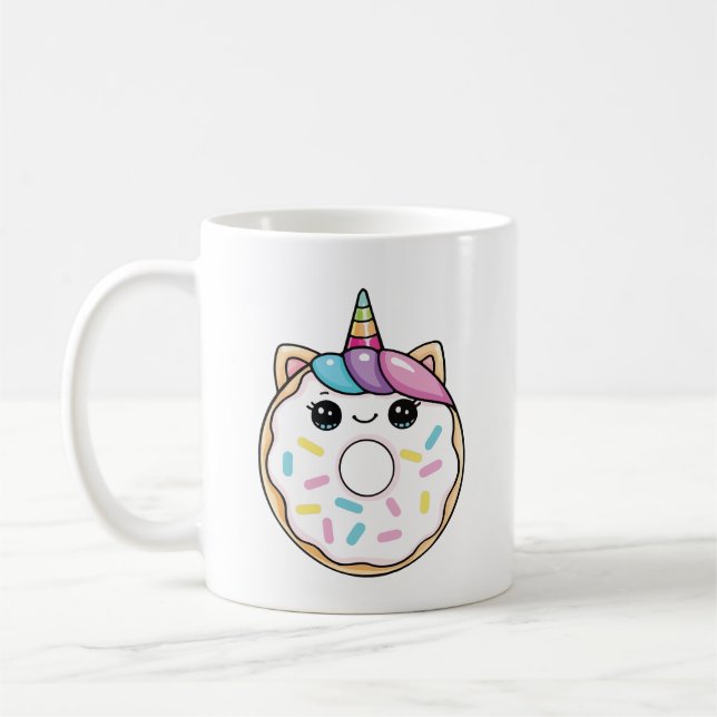 Taza De Café Dona de unicornio kawaii (Izquierda)