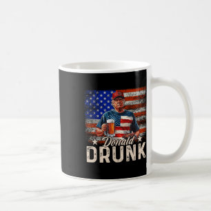 Taza De Café Donald Drunk Trump Bebe Cerveza 4 De Julio Estadou