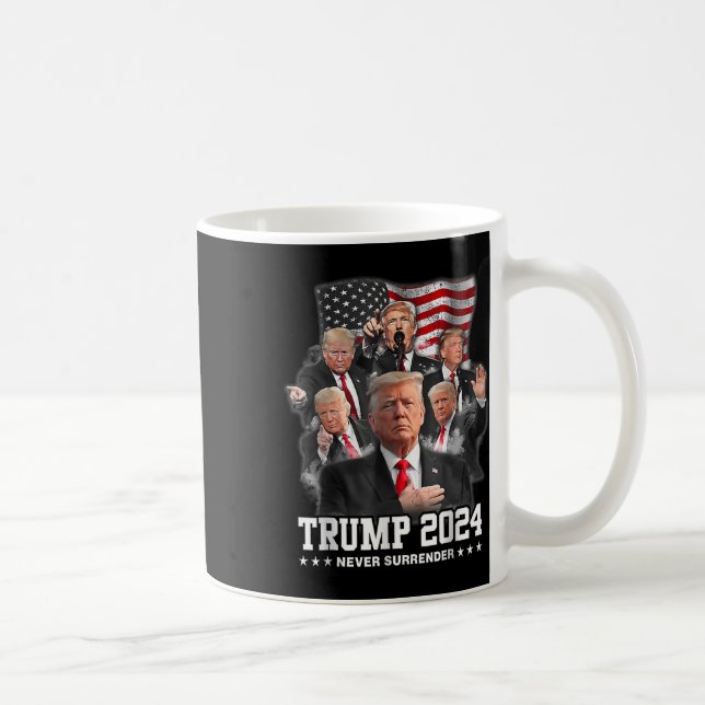 Taza De Café Donald J Trump 2024 nunca se rinde (Derecha)