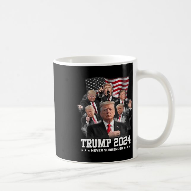 Taza De Café Donald J Trump 2024 nunca se rinde 1 (Derecha)