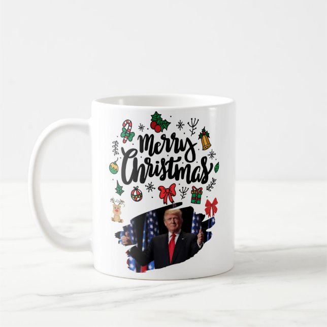 Taza De Café Donald Trump Feliz Navidad (Izquierda)