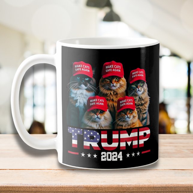 Taza De Café Donald Trump hace que los gatos vuelvan a estar se (Subido por el creador)