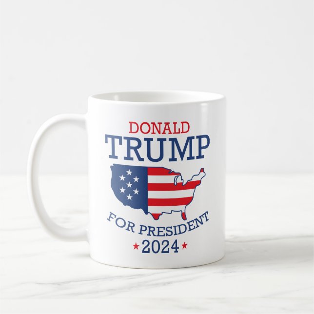 Taza De Café Donald Trump para presidente 2024 (Izquierda)