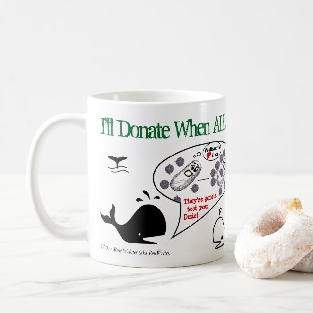 Taza De Café Donaré cuándo por RoseWrites (Con donut)