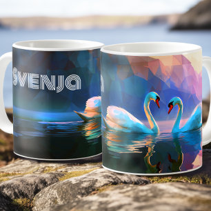 Taza De Café Doncella Cisne Escandinava - Símbolo del Cisne Nór