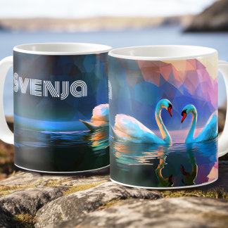 Taza De Café Doncella Cisne Escandinava - Símbolo del Cisne Nór