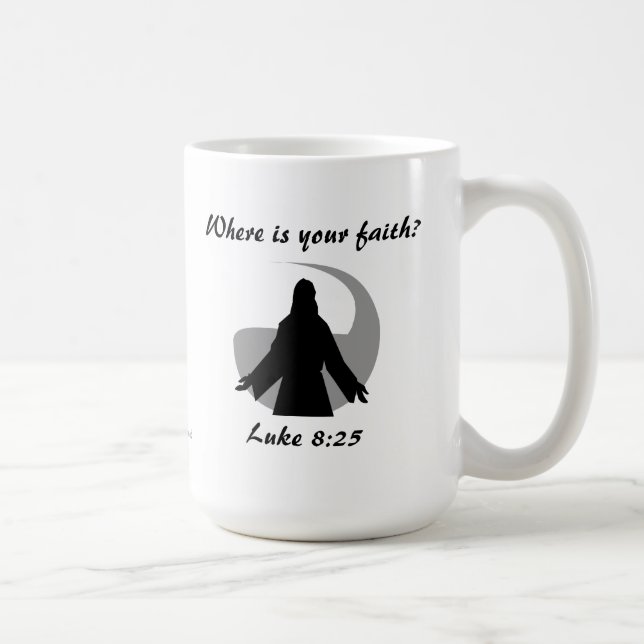 Taza De Café ¿Dónde está tu fe? Cita de Jesús (Derecha)