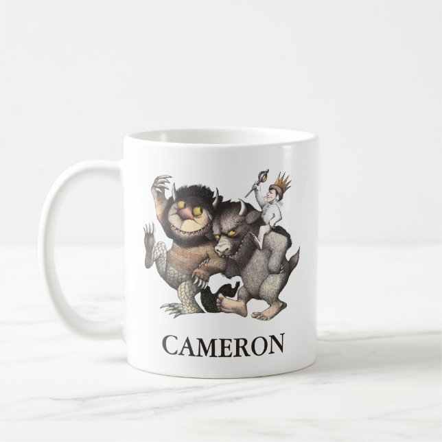 Taza De Café Donde las cosas salvajes | Añadir su nombre (Izquierda)