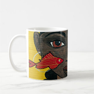 Taza De Café Donde Nadan los Pensamientos | Arte de Mujer Negra