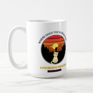 Taza De Café ¿Dónde termina el mundo Gato lindo atardecer ret