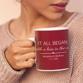 Taza De Café Donde todo empezó parejas románticas Personalizado