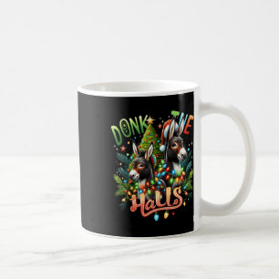 Taza De Café Donk The Halls Navidades Burros Enfrentados En Cri