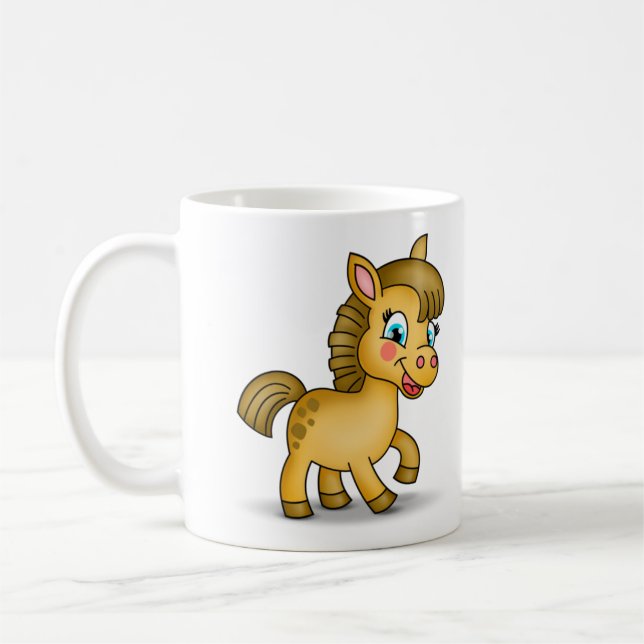Taza De Café Donkey Cartoon funny and Cute (Izquierda)