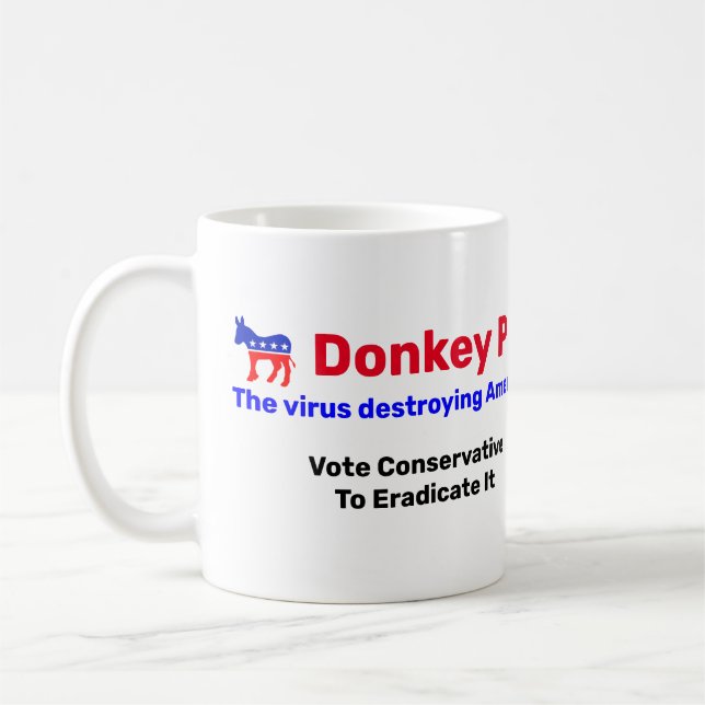 Taza De Café Donkey Pox - Vacunar America Mug (Izquierda)