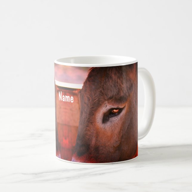 Taza De Café Donkey Thoughts Animal Personalizado (Anverso derecho)