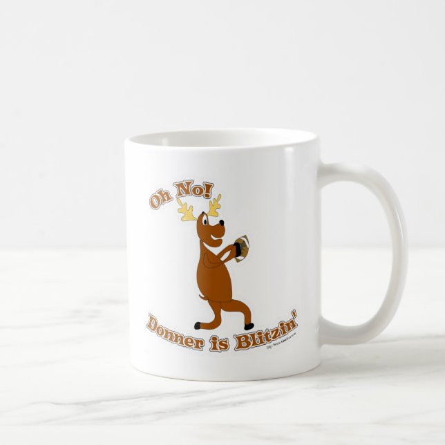 Taza De Café Donner es Blitzen Feliz feriado arte Navidad (Derecha)
