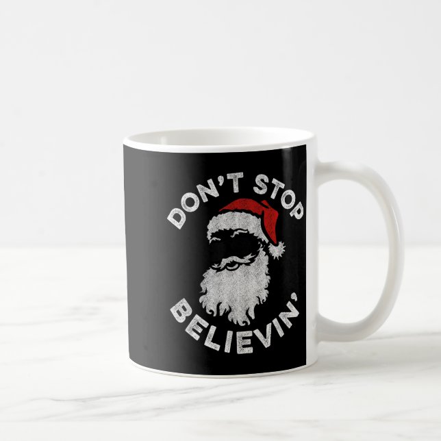 Taza De Café Don't Stop Believin' Cool Shades Santa  (Derecha)