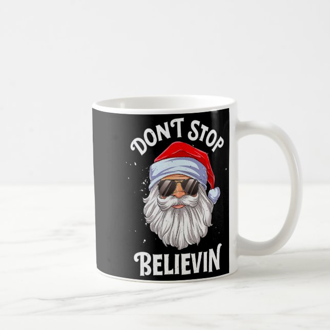 Taza De Café Dont Stop Believin Santa Christmas Boys Kids _1  (Derecha)