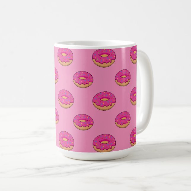 Taza De Café Donut de fresa con Personalizado Sprinkles (Anverso derecho)