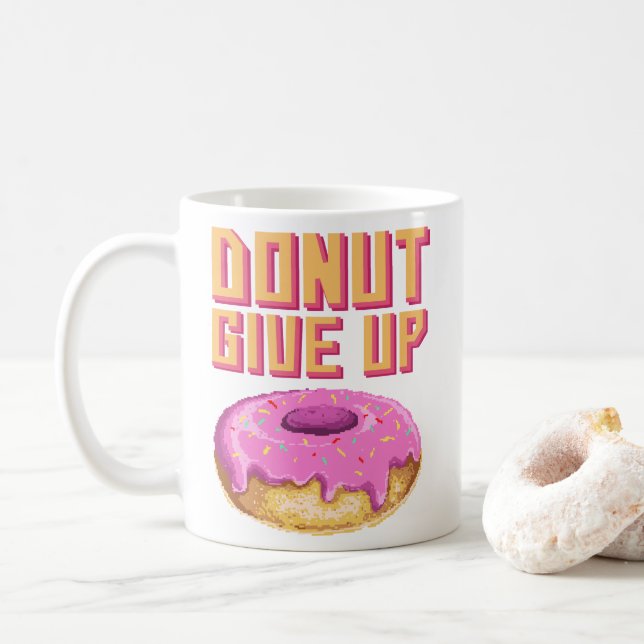 Taza De Café Dónut Divertido No te Rindas (Con donut)