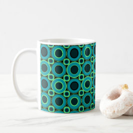 Taza De Café Donut verde azulado con menta
