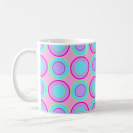 Taza De Café Donuts Lilac Y Turquesa Con Llenado En Rosa