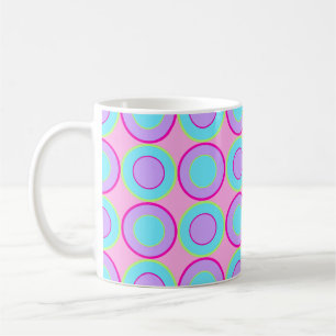 Taza De Café Donuts Lilac Y Turquesa Con Llenado En Rosa
