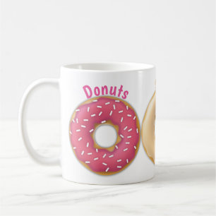 Taza De Café Donuts rosados, chocolate, arce, vainilla